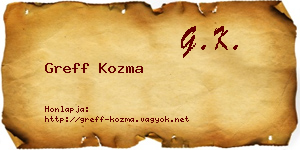 Greff Kozma névjegykártya